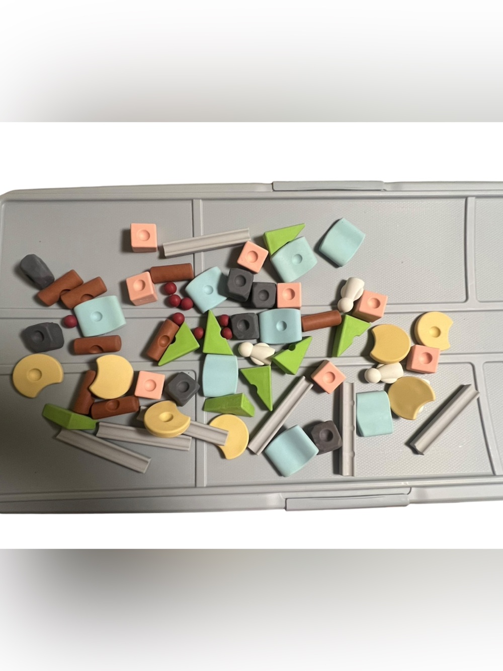 Silicone Building Blocks Set Creative, Marble Run, Stacking, Stem Lot of 55+pc
